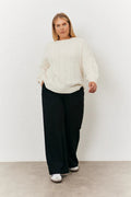 In The Style Adjustable Wide Leg Trouser in Black