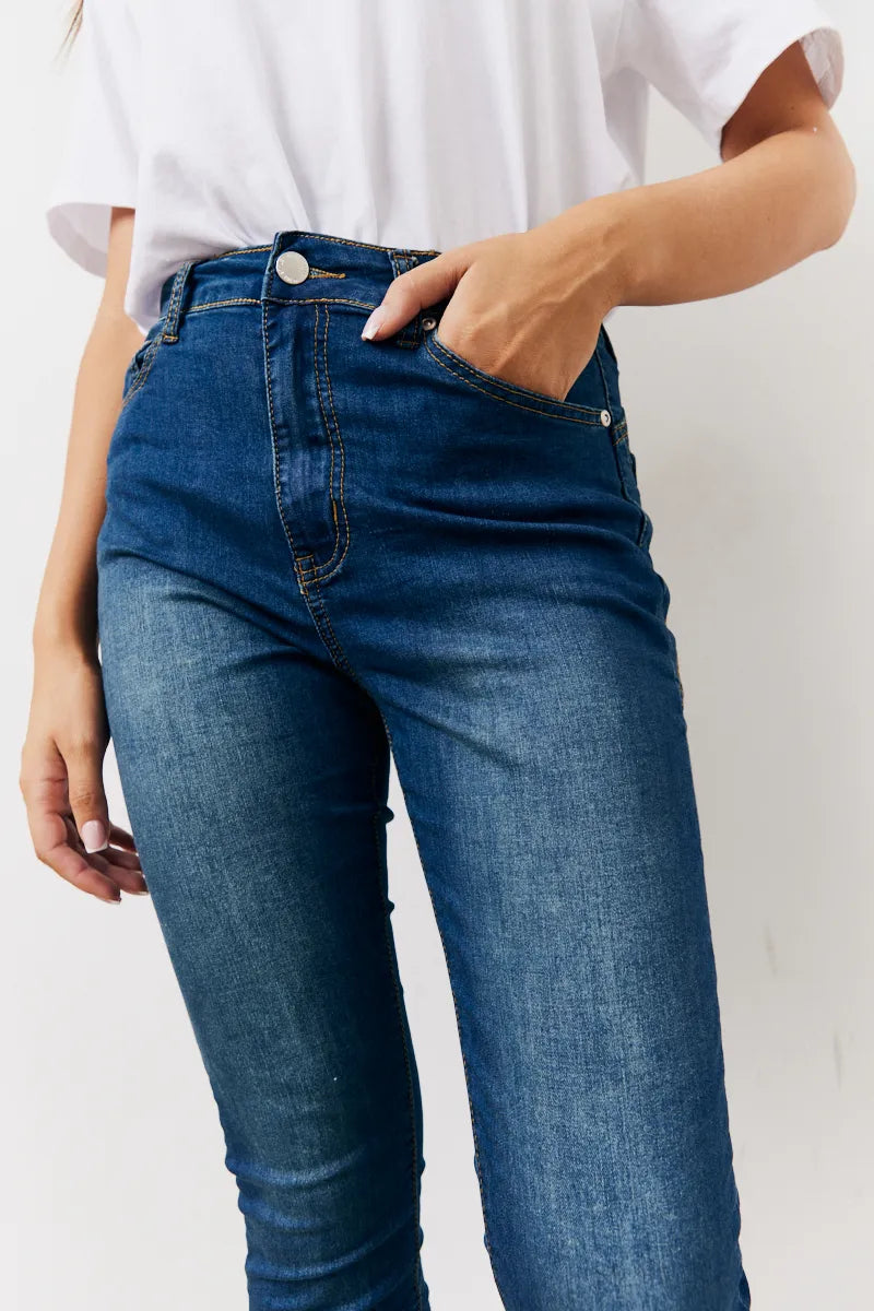 In The Style Shaper Stretch Jeans in Mid Blue