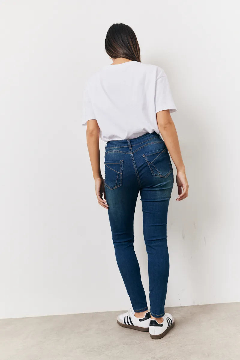 In The Style Shaper Stretch Jeans in Mid Blue