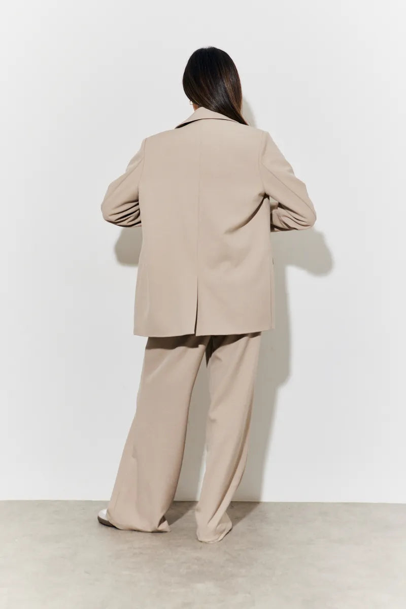 In The Style Tailored High Waist Trousers in Taupe